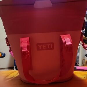 Yeti Pink and White Tote Bag